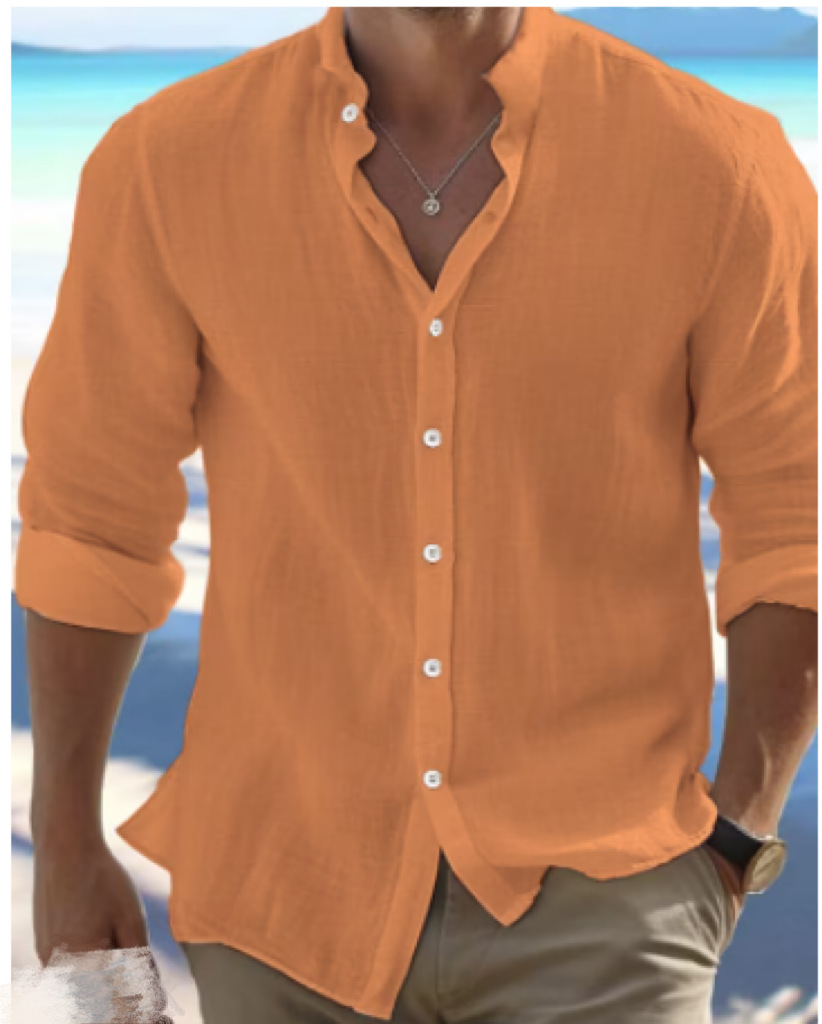 Simple Casual Plain Button Up Long Sleeves Shirt