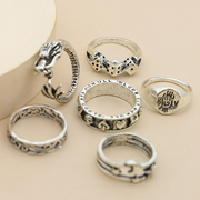 6pcs Vintage Skull Ring