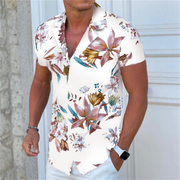 Floral Printed Button Down Short Sleeves Shirt