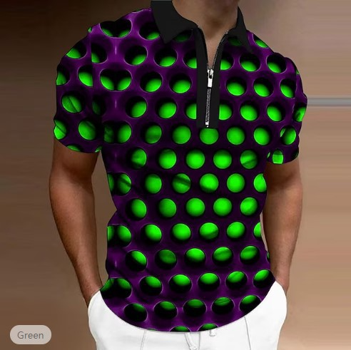 Optical Illusion 3D Printed Short Sleeves Shirt