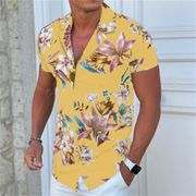 Floral Printed Button Down Short Sleeves Shirt