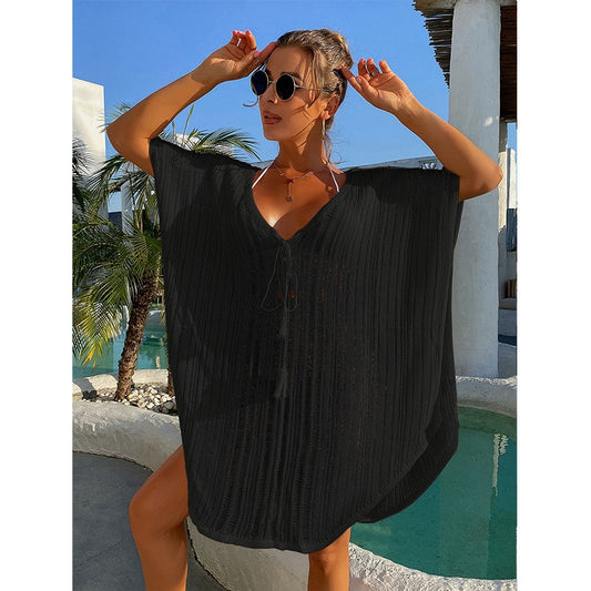 Tassel Tie Front Beach Cover Up