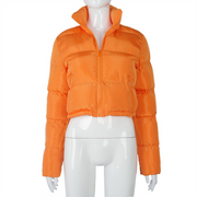 Stand Collar Long Sleeve Puffer Jacket