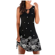 Printed Sleeveless Mini Dress