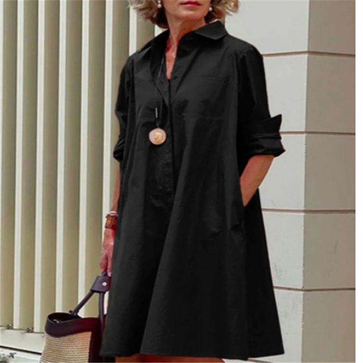 Plain Simple Long Sleeves Shirt Dress