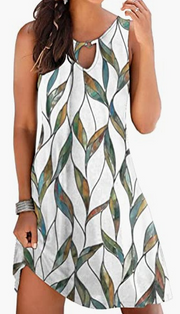 Printed Sleeveless Mini Dress