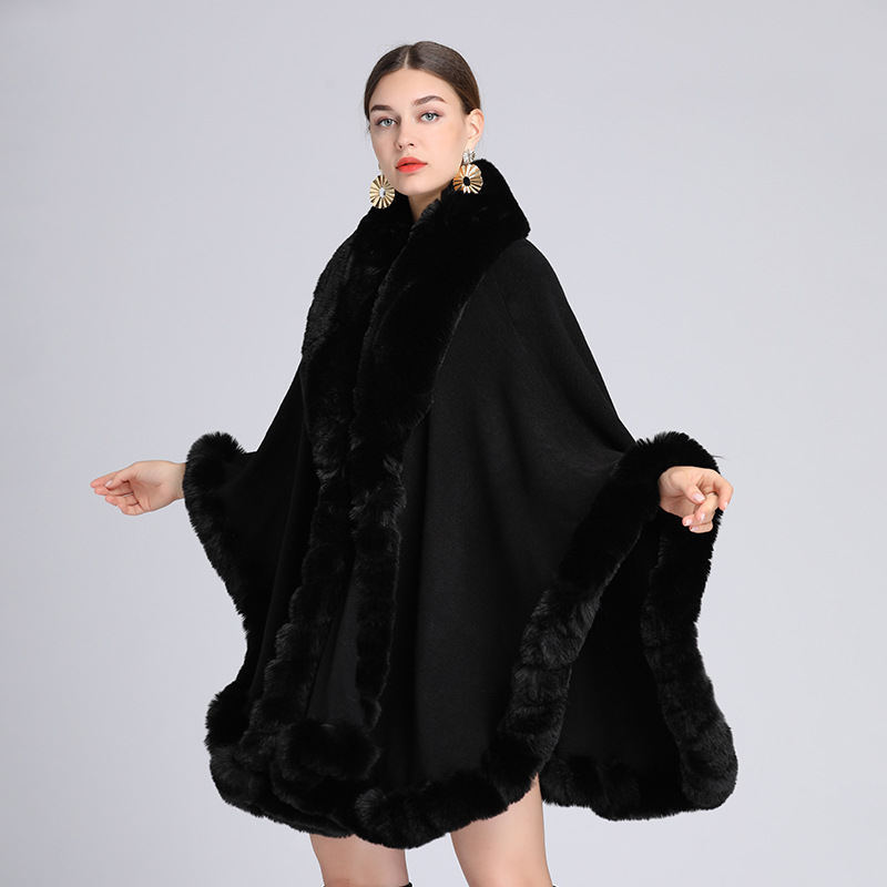 Cloak Cape Faux Fur Bride Wraps Poncho Coat