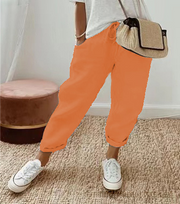 Casual Baggy Cotton Linen Cropped Plain Pant