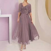 Lace Plain Regular Fit Elegant Two-Piece Wedding Guest Dress