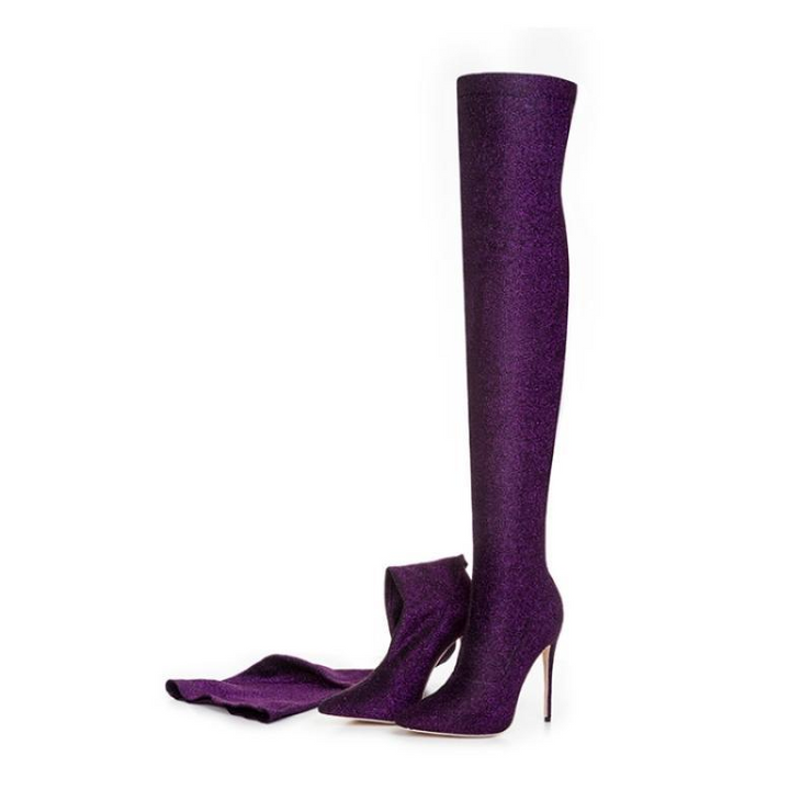 Pointed Toe Stiletto Heel Thigh-High Boots