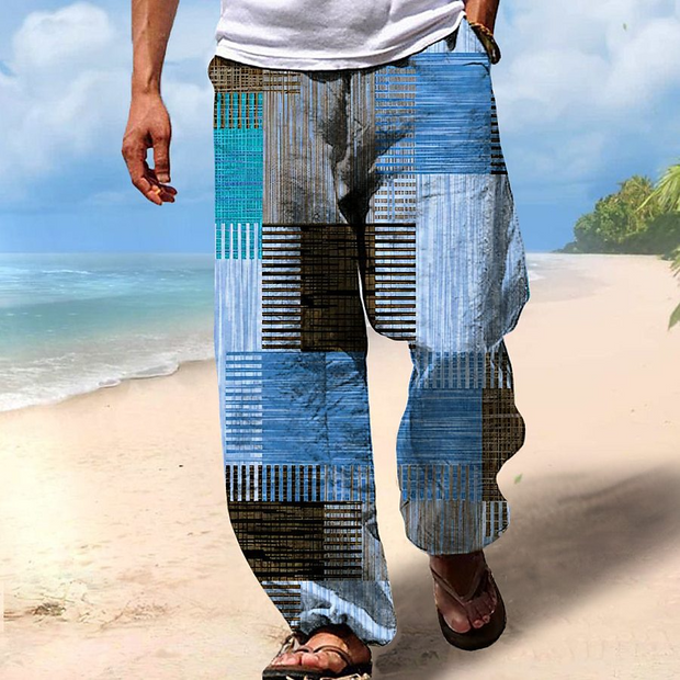 3D Printed Drawstring Waist Casual Pants