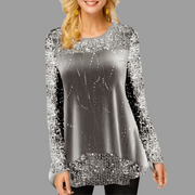 Sequin Long Sleeve Hot Stamping Sweatshirt