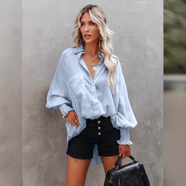 Women's Long Sleeves Turndown Collar Blouse