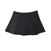 Solid Pleated Mini Skirt