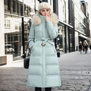 Stand Collar Faux Fur Long Puffer Coat