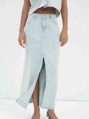 Mid Wash Denim Skirt