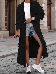 Fringe Long Sleeve Sweater Cardigan