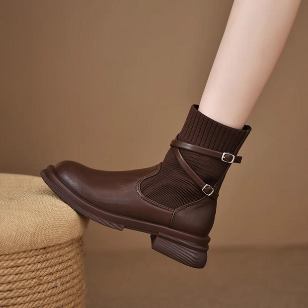 Strap Decor Ankle Boots