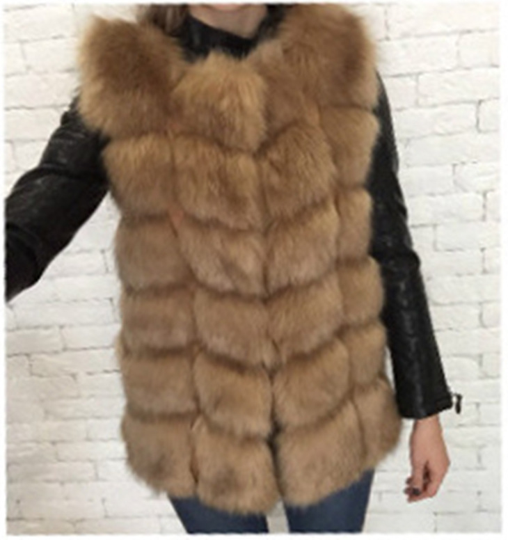 Sleeveless Faux Fur Coat