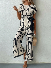 Simple Abstract Printed 2 Piece Set