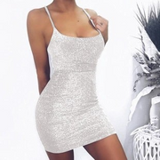 Sequin Spaghetti Strap Sleeveless Mini Dress