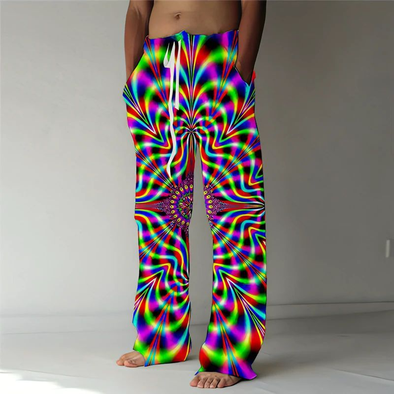 Drawstring Waist Graphic Printed Comfortable Pants