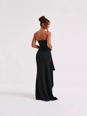 Strapless Sleeveless Long Slit Maxi Dress