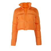 Stand Collar Long Sleeve Puffer Jacket