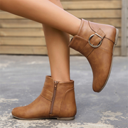 Buckled Almond Toe Ankle Boots