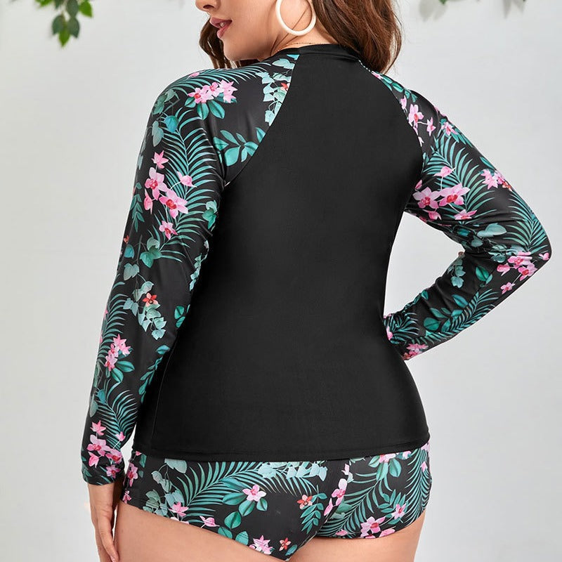 Plus Size Patchwork Paisley Print Tankini