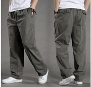 Elastic Waist Plain Straight Leg Cargo Pant