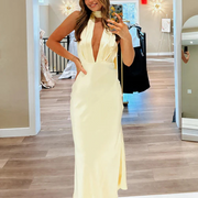 Halterneck Backless Maxi Dress