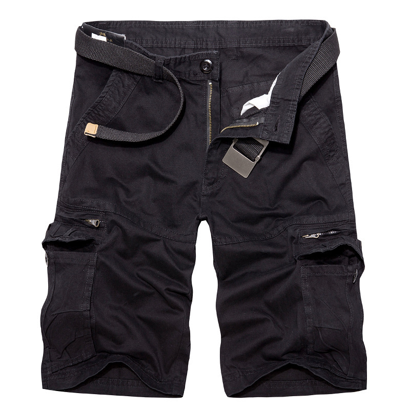 Plain Casual Zipper Pocket Shorts