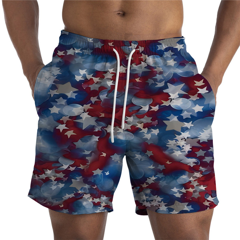 Casual Elastic Waist Printed Shorts