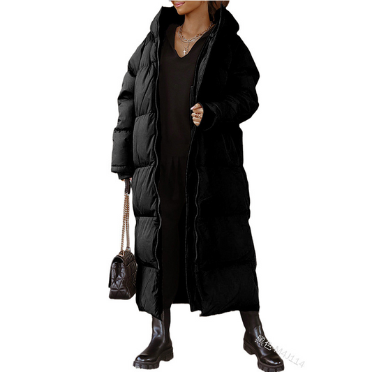 Hooded Full Sleeves Long Puffer Coat