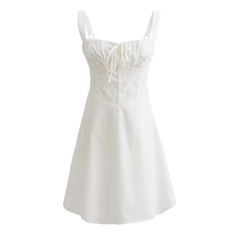 Solid Tie-Up Sleeveless Mini Dress