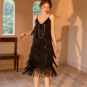 Spaghetti Strap Sleeveless Fringed Flapper Dress