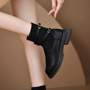 Strap Decor Ankle Boots