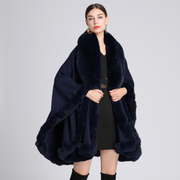 Cloak Cape Faux Fur Bride Wraps Poncho Coat