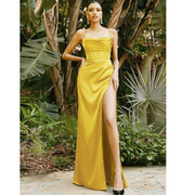 Cowl Neck Sleeveless Front Slit Prom Dress