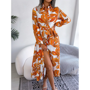 Floral Printed Buttoned Front Maxi Dress