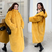 Faux Fur Hooded Long Coat