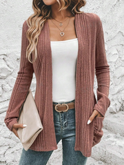 Open Front Long Sleeves Cardigan