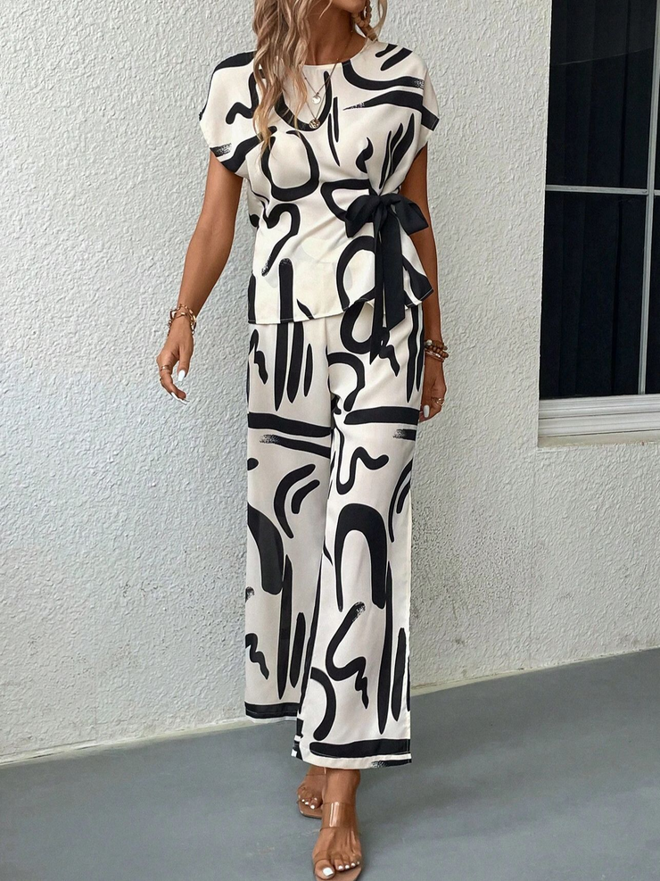 Simple Abstract Printed 2 Piece Set