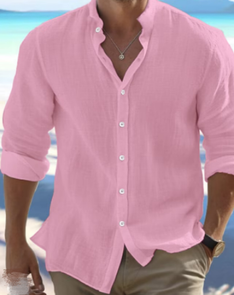 Simple Casual Plain Button Up Long Sleeves Shirt