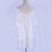 White Lace Cold Shoulder Beach Cover Up