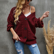 Button Front Long Sleeve Cardigan