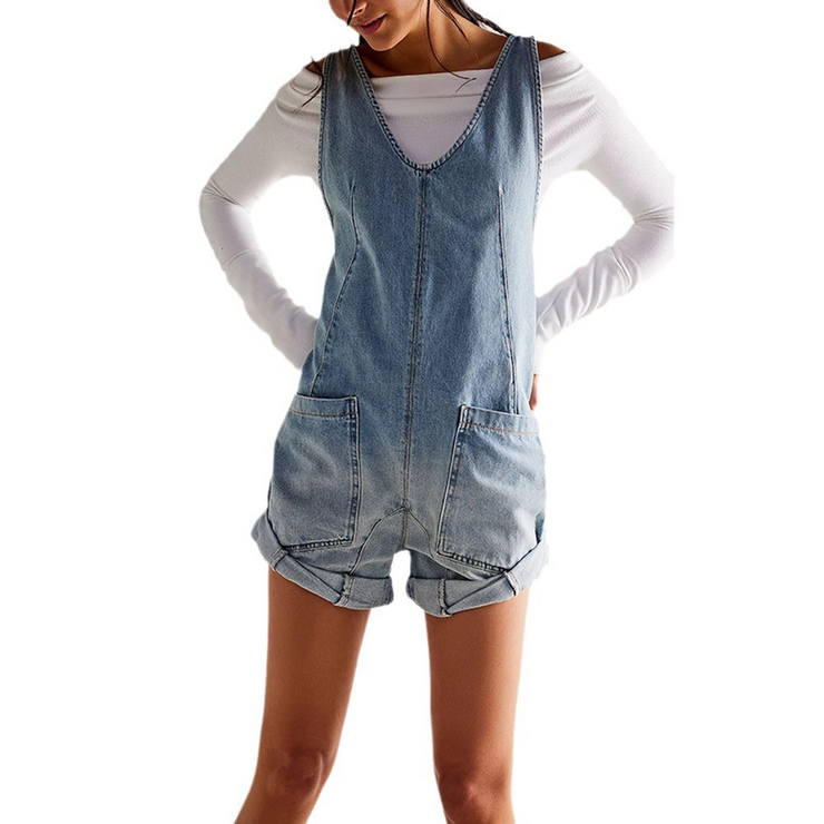 Summer Denim Overall Romper