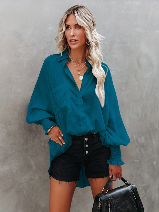 Women's Long Sleeves Turndown Collar Blouse