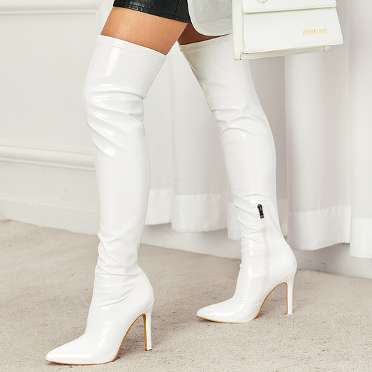 Pointed Toe Stiletto Heel Thigh High Boots